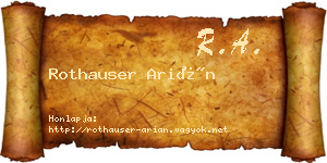 Rothauser Arián névjegykártya